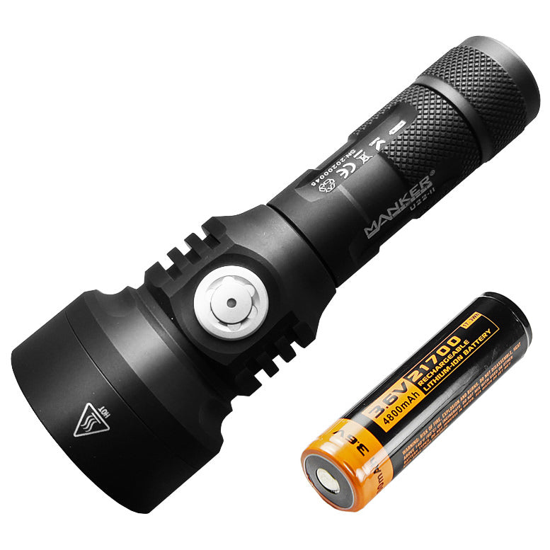 2 and 1 led rechargeable flashlight Manker U22 II 1020 Meters Thrower 850 Lumens OSRAM KW CSLNM1.TG LED Fl – MankerLight USA